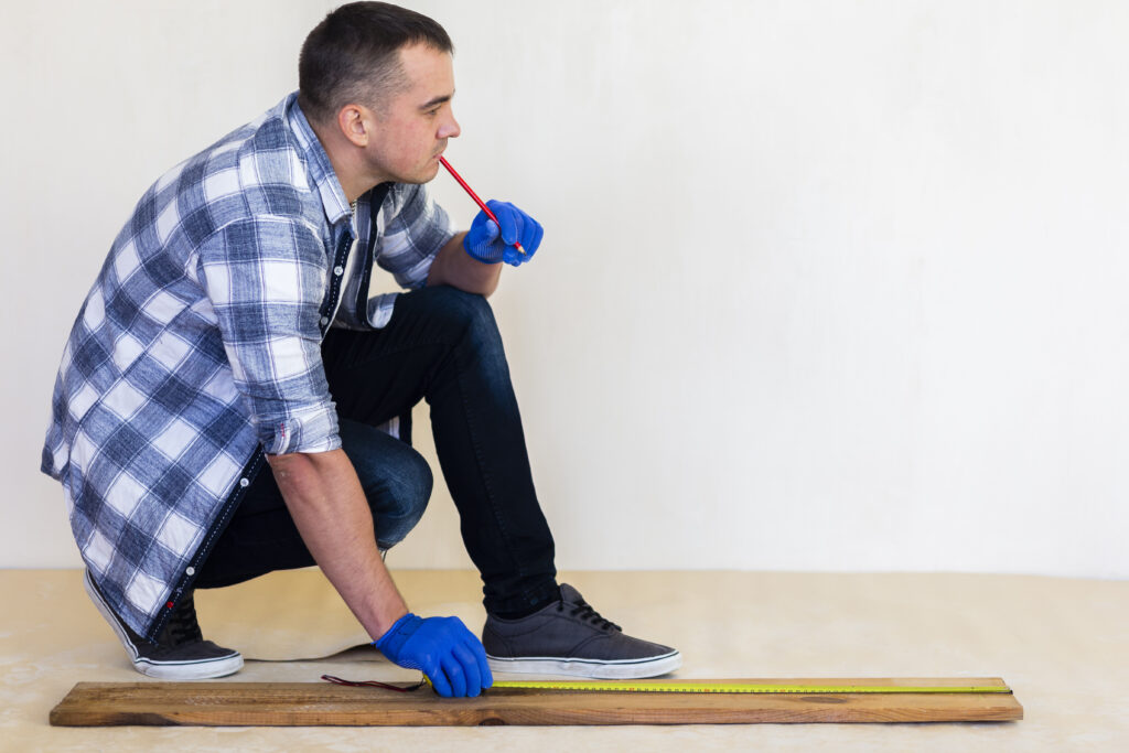 Flooring refinishing in process