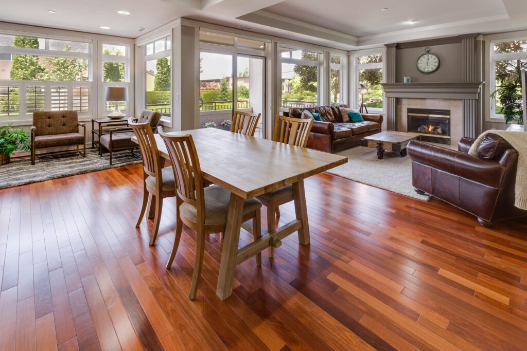 brand new kitchen wood floors after hardwood floor installation