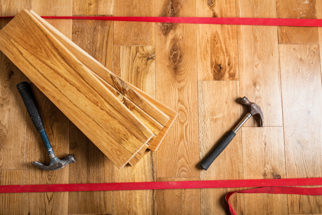 tools and materials on the new floor