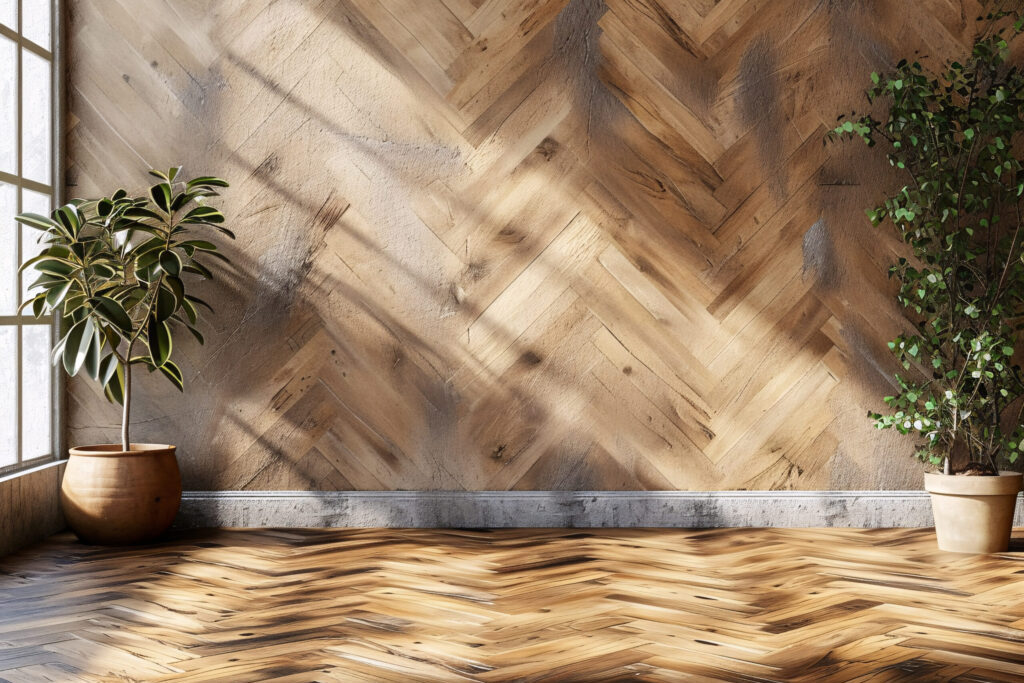 hardwood floors with wood walls