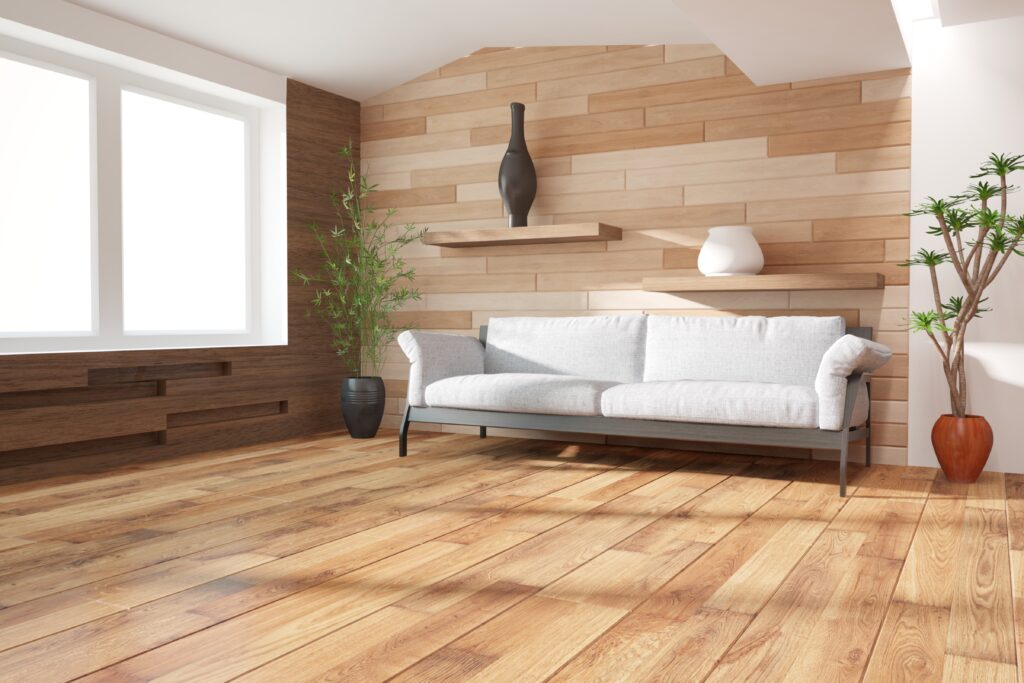 hardwood floors in modern living room