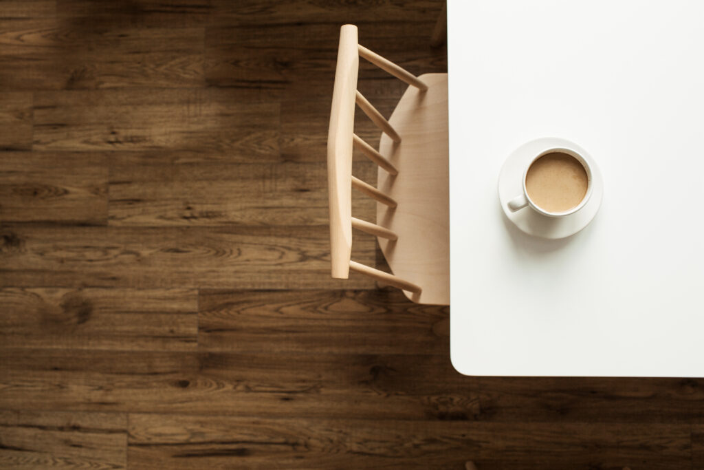 coffee cup on white table