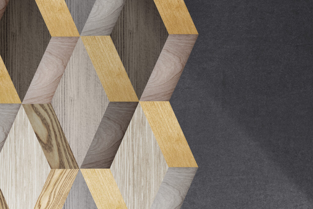 custom hardwood inlay installation done on wood floors